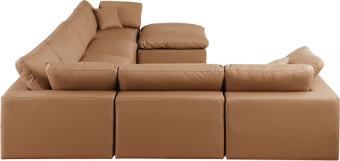 Dolce Cognac Faux Leather Modular Sectional Sec7A