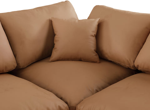 Dolce Cognac Faux Leather Modular Sectional Sec7A