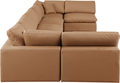 Dolce Cognac Faux Leather Modular Sectional Sec7B