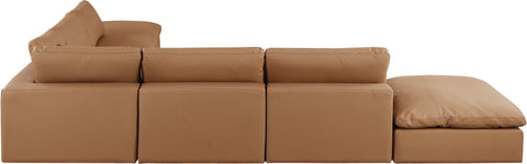 Dolce Cognac Faux Leather Modular Sectional Sec7C