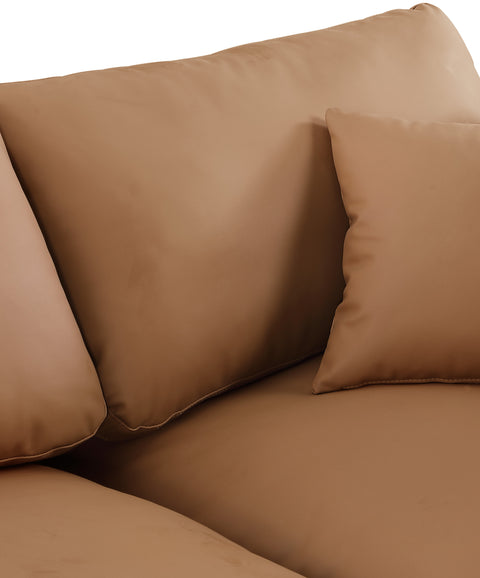 Dolce Cognac Faux Leather Modular Sectional Sec7C