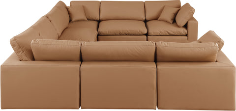Dolce Cognac Faux Leather Modular Sectional Sec8A