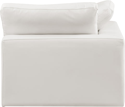 Dolce Cream Faux Leather Modular Corner Chair Corner