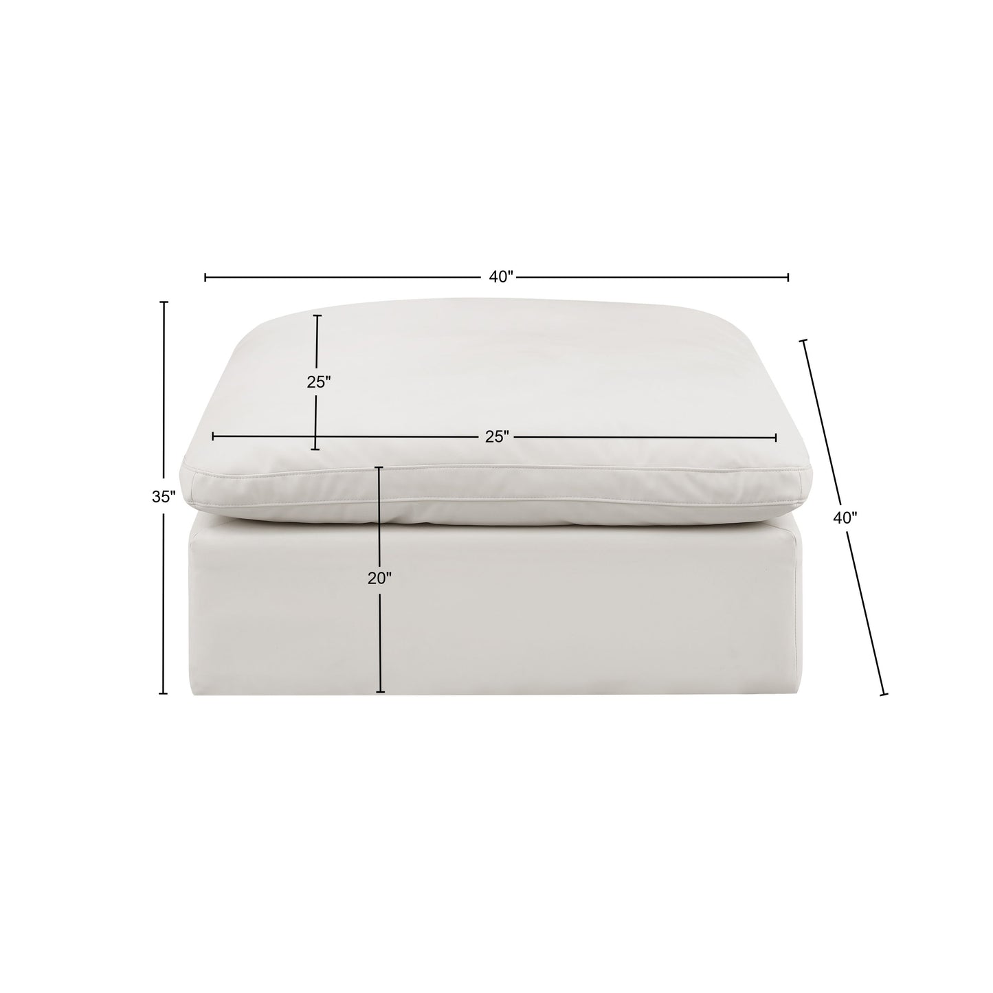 dolce cream faux leather modular ottoman ott