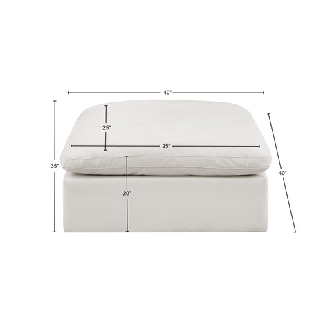 Dolce Cream Faux Leather Modular Ottoman Ott