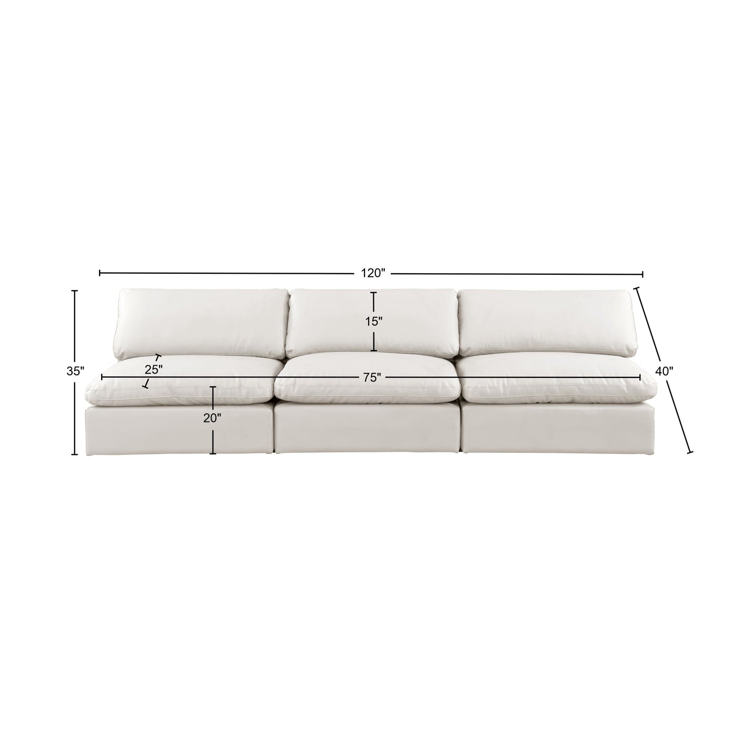 dolce cream faux leather modular sofa s117