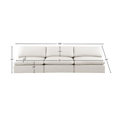 Dolce Cream Faux Leather Modular Sofa S117