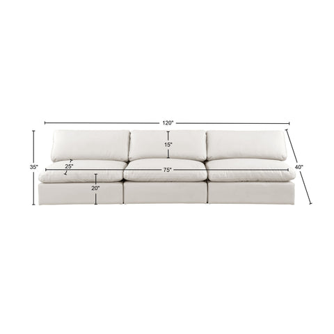 Dolce Cream Faux Leather Modular Sofa S117