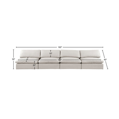 Dolce Cream Faux Leather Modular Sofa S156