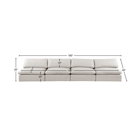 Dolce Cream Faux Leather Modular Sofa S156