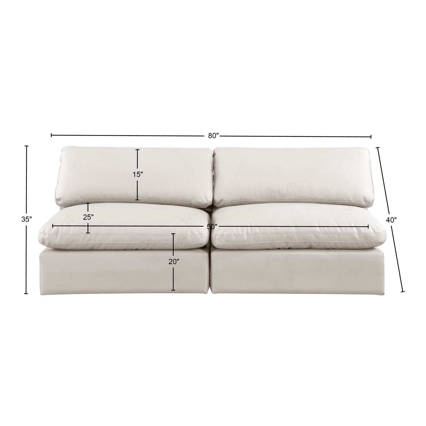 dolce cream faux leather modular sofa s78