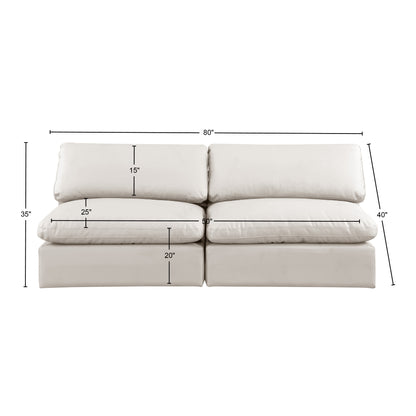 Dolce Cream Faux Leather Modular Sofa S78