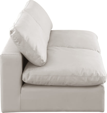 Dolce Cream Faux Leather Modular Sofa S78