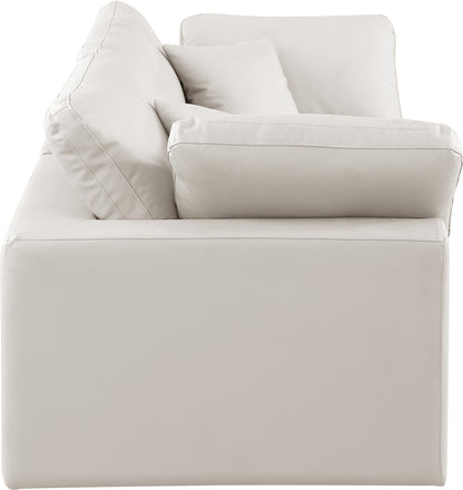 Dolce Cream Faux Leather Modular Sofa S80