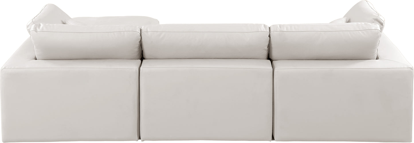 dolce cream faux leather modular sectional sec4a