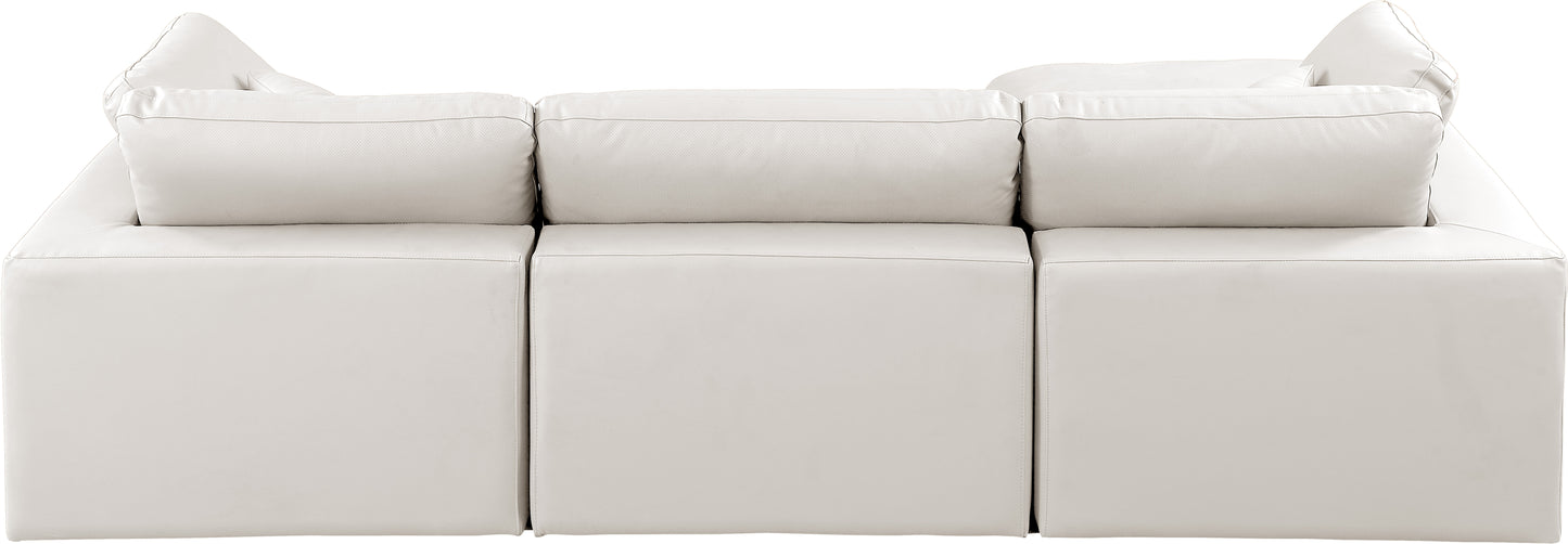 dolce cream faux leather modular sectional sec4a