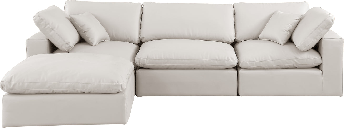 dolce cream faux leather modular sectional sec4a