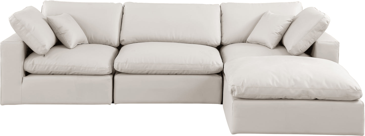 dolce cream faux leather modular sectional sec4a