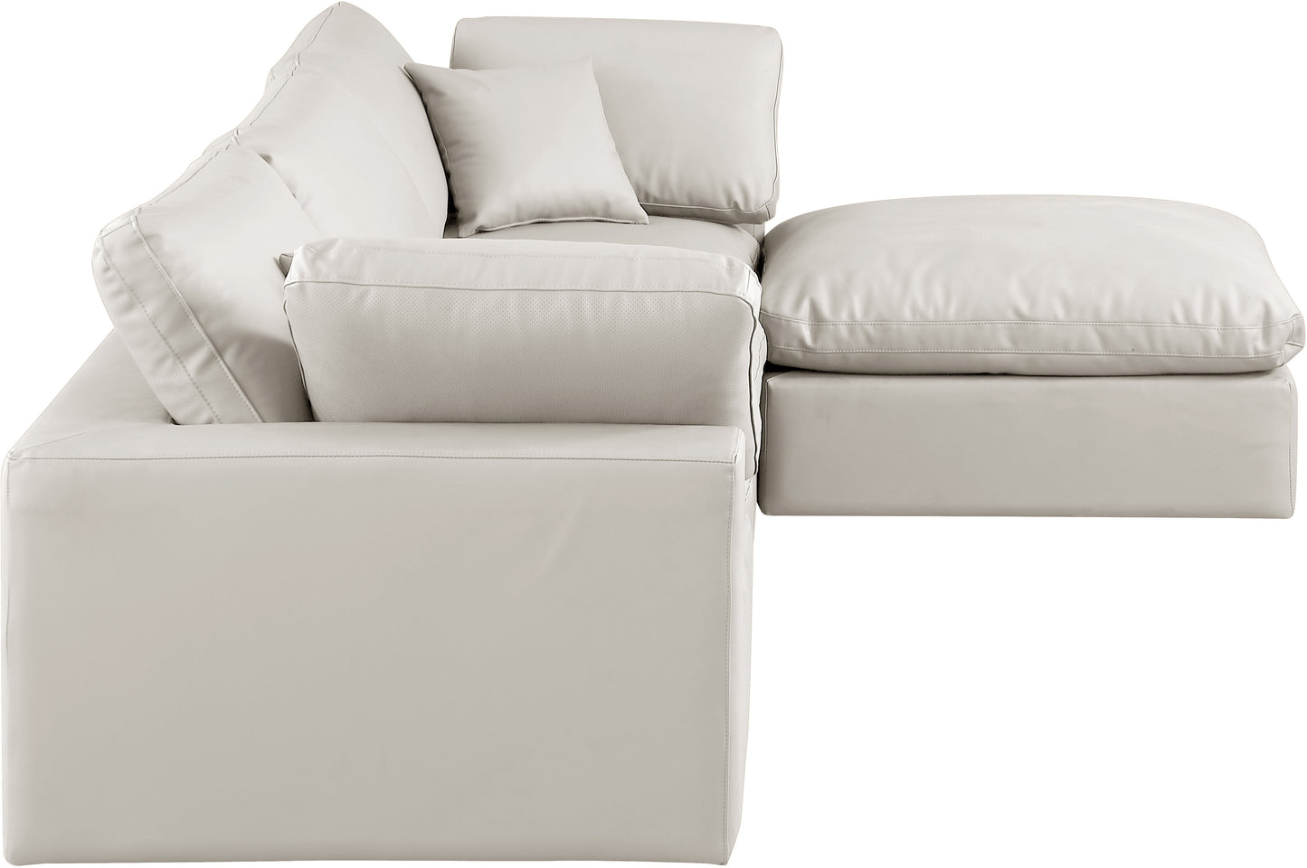 dolce cream faux leather modular sectional sec4a