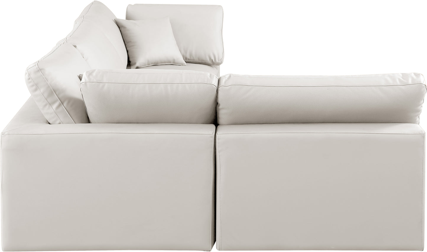 dolce cream faux leather modular sectional sec4b