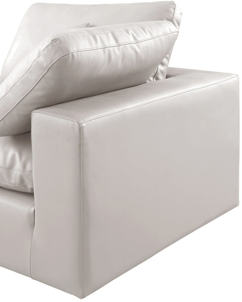 Dolce Cream Faux Leather Modular Sectional Sec4B