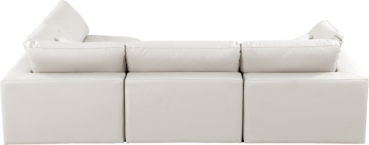 dolce cream faux leather modular sectional sec4b