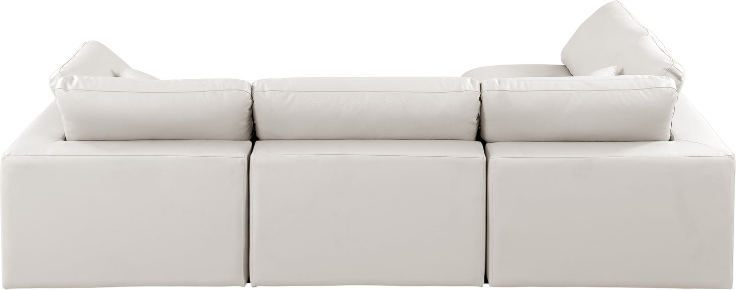 dolce cream faux leather modular sectional sec4b