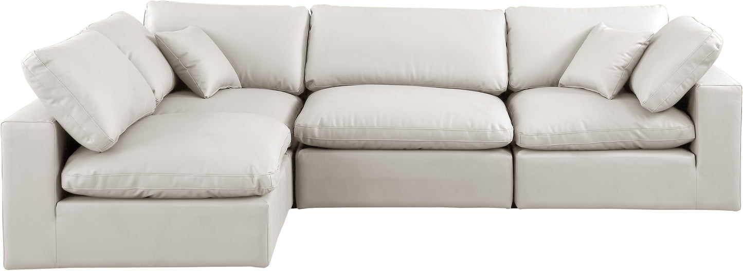 dolce cream faux leather modular sectional sec4b