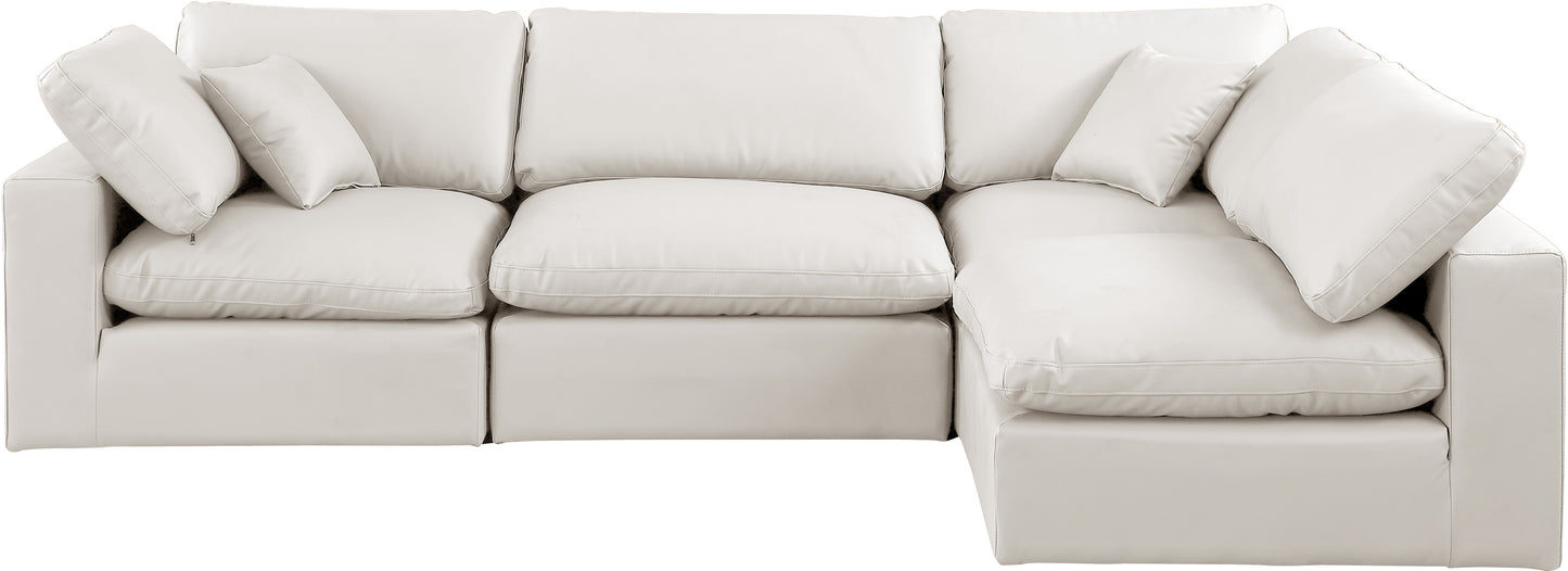 dolce cream faux leather modular sectional sec4b