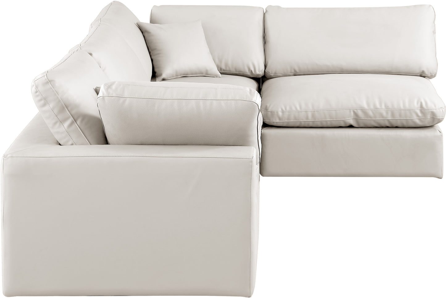 dolce cream faux leather modular sectional sec4b