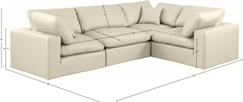 Asher Cream Vegan Leather Modular Sectional
