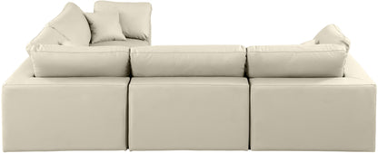 Asher Cream Vegan Leather Modular Sectional