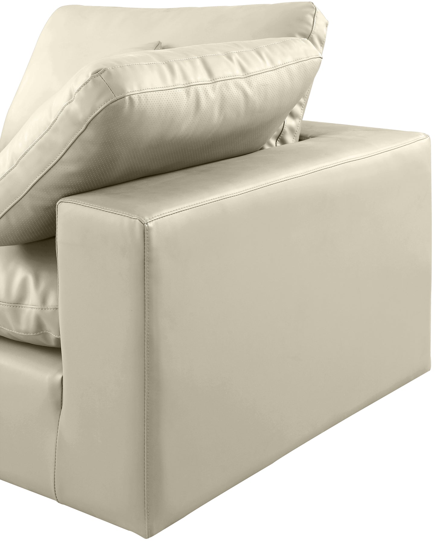 asher cream vegan leather modular sectional