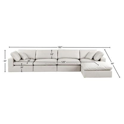 Dolce Cream Faux Leather Modular Sectional Sec5A