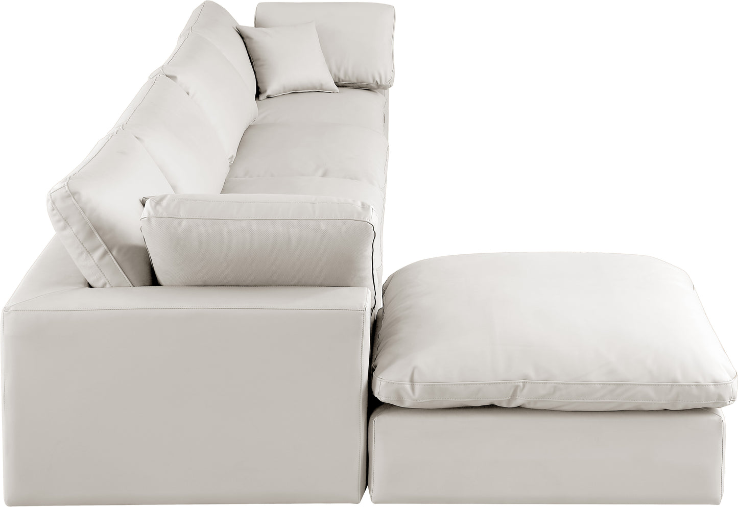 dolce cream faux leather modular sectional sec5a