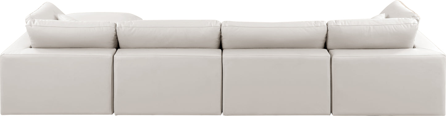 dolce cream faux leather modular sectional sec5a