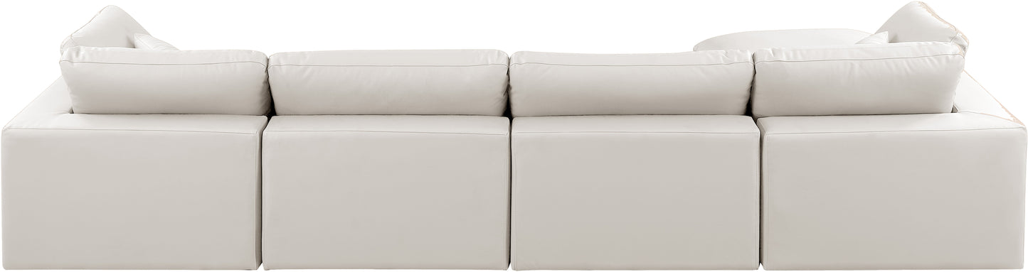 dolce cream faux leather modular sectional sec5a