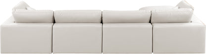 Dolce Cream Faux Leather Modular Sectional Sec5A