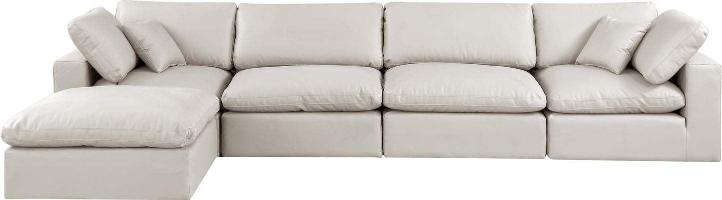 dolce cream faux leather modular sectional sec5a