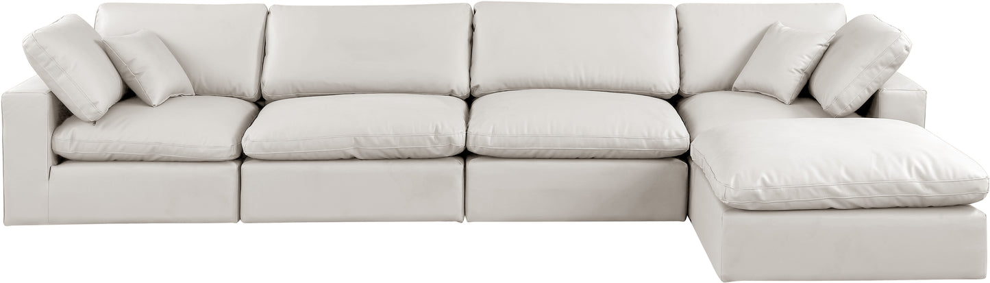 dolce cream faux leather modular sectional sec5a