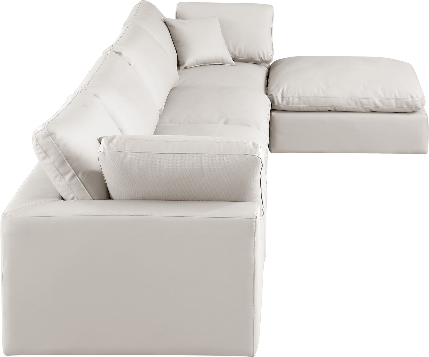 dolce cream faux leather modular sectional sec5a