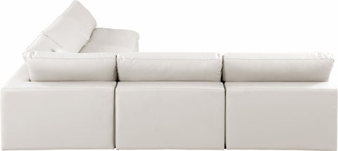Dolce Cream Faux Leather Modular Sectional Sec5B