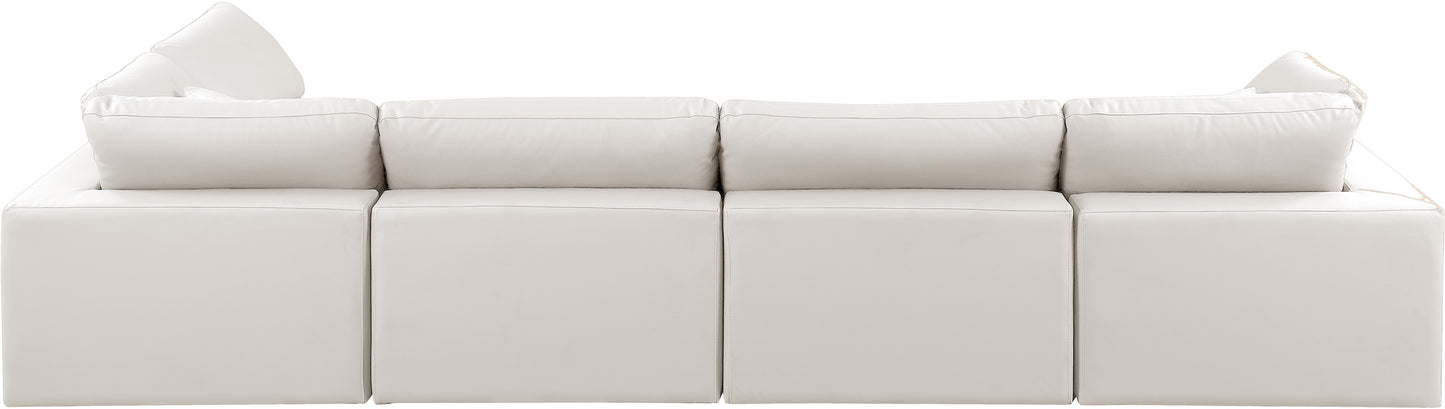 dolce cream faux leather modular sectional sec5d