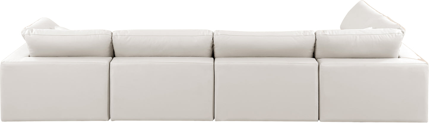 dolce cream faux leather modular sectional sec5d