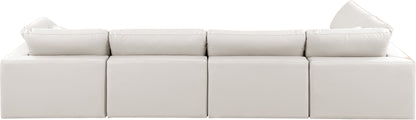 Dolce Cream Faux Leather Modular Sectional Sec5D