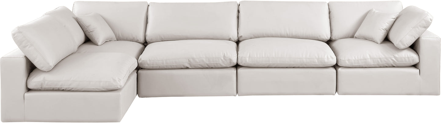 dolce cream faux leather modular sectional sec5d