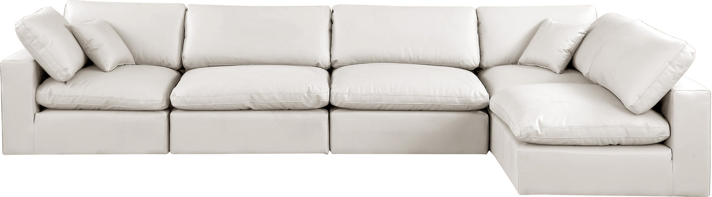 dolce cream faux leather modular sectional sec5d