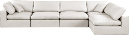 Dolce Cream Faux Leather Modular Sectional Sec5D