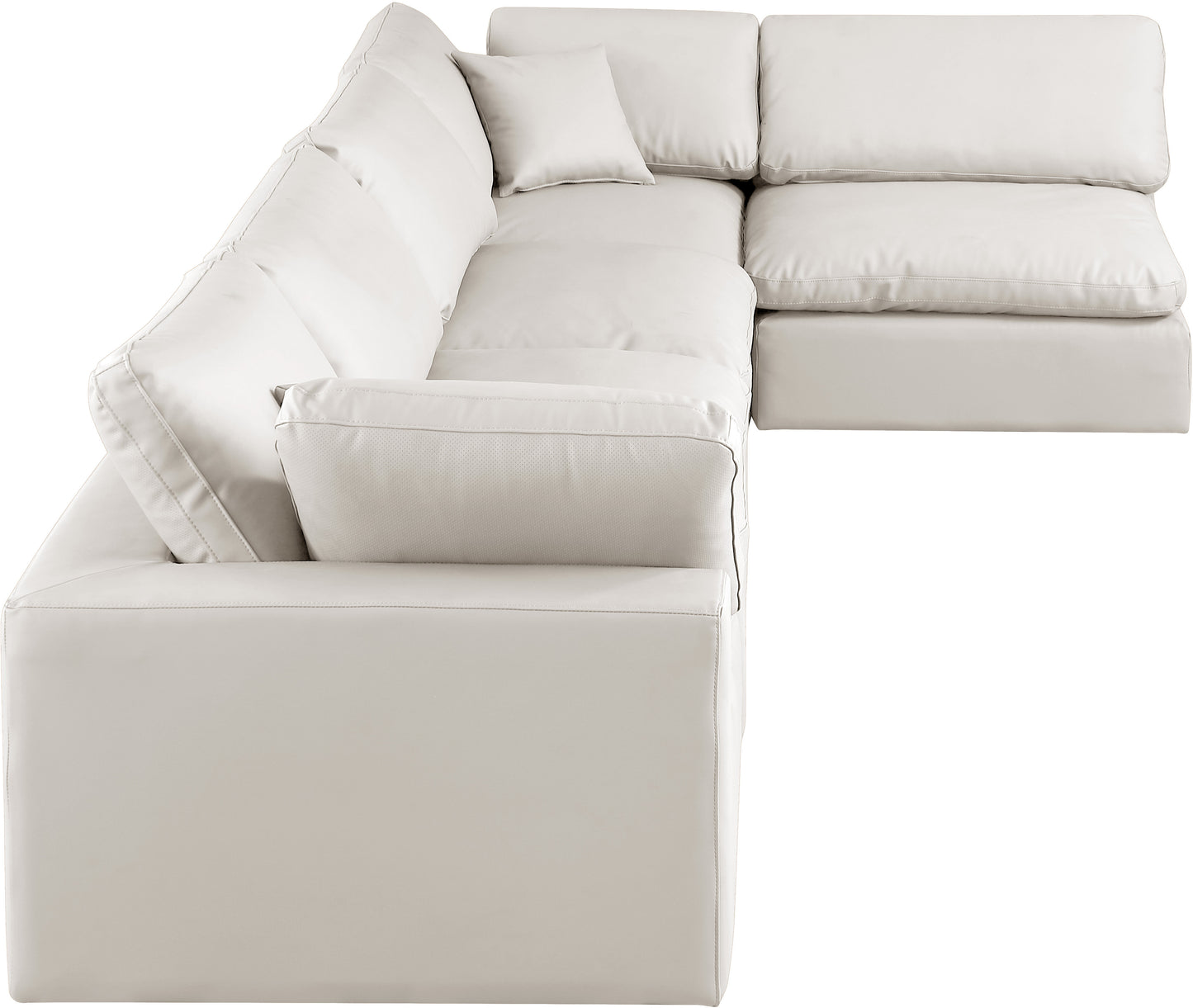 dolce cream faux leather modular sectional sec5d