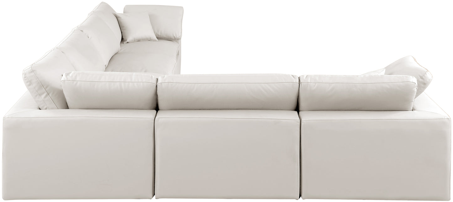 dolce cream faux leather modular sectional sec6a